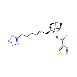 CC1(C)[C@H]2C[C@H](C/C=C/CCCc3nnn[nH]3)[C@@H](NC(=O)c3ccsc3)[C@@H]1C2 ZINC000026497950