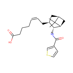 CC1(C)[C@H]2C[C@H](C/C=C\CCCC(=O)O)[C@@H](NC(=O)c3ccsc3)[C@@H]1C2 ZINC000003960640