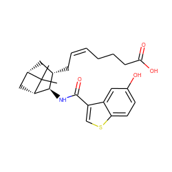 CC1(C)[C@H]2C[C@H](C/C=C\CCCC(=O)O)[C@@H](NC(=O)c3csc4ccc(O)cc34)[C@@H]1C2 ZINC000003960638