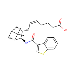 CC1(C)[C@H]2C[C@H](C/C=C\CCCC(=O)O)[C@@H](NC(=O)c3csc4ccccc34)[C@@H]1C2 ZINC000013521505