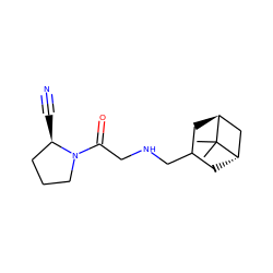 CC1(C)[C@H]2CC(CNCC(=O)N3CCC[C@H]3C#N)C[C@H]1C2 ZINC000100851337