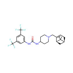 CC1(C)[C@H]2CC=C(CN3CCC(NC(=O)Nc4cc(C(F)(F)F)cc(C(F)(F)F)c4)CC3)[C@@H]1C2 ZINC000003817396