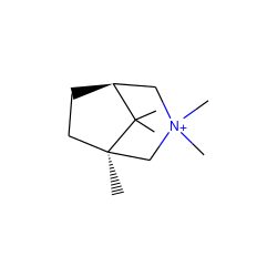 CC1(C)[C@H]2CC[C@]1(C)C[N+](C)(C)C2 ZINC000002040151