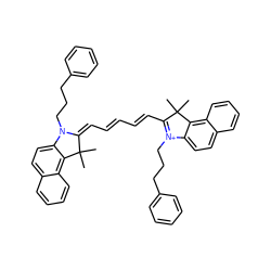 CC1(C)C(/C=C/C=C/C=C2/N(CCCc3ccccc3)c3ccc4ccccc4c3C2(C)C)=[N+](CCCc2ccccc2)c2ccc3ccccc3c21 ZINC000299844579