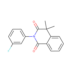 CC1(C)C(=O)N(c2cccc(F)c2)C(=O)c2ccccc21 ZINC000040935356