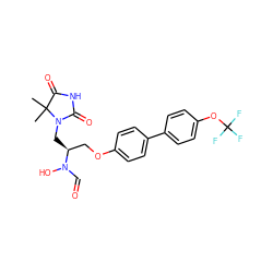 CC1(C)C(=O)NC(=O)N1C[C@@H](COc1ccc(-c2ccc(OC(F)(F)F)cc2)cc1)N(O)C=O ZINC000013471913