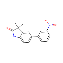 CC1(C)C(=O)Nc2ccc(-c3cccc([N+](=O)[O-])c3)cc21 ZINC000013860656