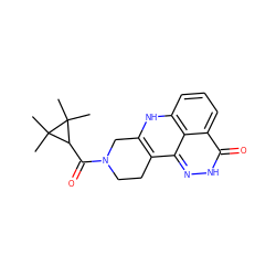 CC1(C)C(C(=O)N2CCc3c([nH]c4cccc5c(=O)[nH]nc3c45)C2)C1(C)C ZINC000150097460