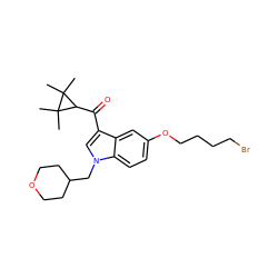 CC1(C)C(C(=O)c2cn(CC3CCOCC3)c3ccc(OCCCCBr)cc23)C1(C)C ZINC000014975854