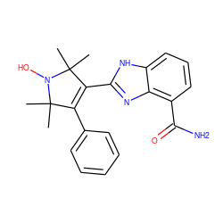 CC1(C)C(c2ccccc2)=C(c2nc3c(C(N)=O)cccc3[nH]2)C(C)(C)N1O ZINC000040897414