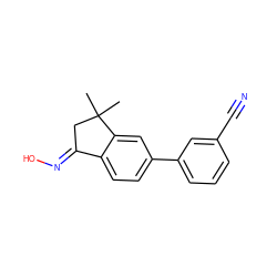 CC1(C)C/C(=N\O)c2ccc(-c3cccc(C#N)c3)cc21 ZINC000045253265