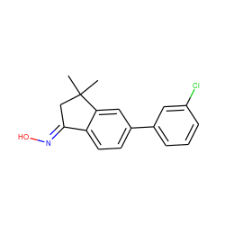 CC1(C)C/C(=N\O)c2ccc(-c3cccc(Cl)c3)cc21 ZINC000045284181