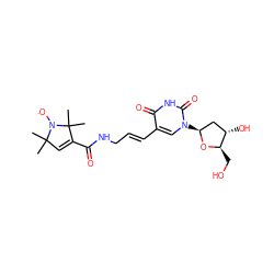 CC1(C)C=C(C(=O)NC/C=C/c2cn([C@H]3C[C@H](O)[C@@H](CO)O3)c(=O)[nH]c2=O)C(C)(C)N1[O] ZINC000169319653