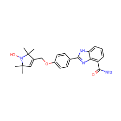 CC1(C)C=C(COc2ccc(-c3nc4c(C(N)=O)cccc4[nH]3)cc2)C(C)(C)N1O ZINC000040863088