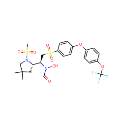 CC1(C)C[C@@H]([C@@H](CS(=O)(=O)c2ccc(Oc3ccc(OC(F)(F)F)cc3)cc2)N(O)C=O)N(S(C)(=O)=O)C1 ZINC000084671500