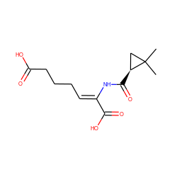 CC1(C)C[C@@H]1C(=O)N/C(=C\CCCC(=O)O)C(=O)O ZINC000026025437