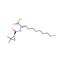 CC1(C)C[C@@H]1C(=O)N/C(=C\CCCCCCCBr)C(=O)O ZINC000026027253