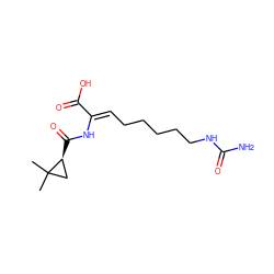 CC1(C)C[C@@H]1C(=O)N/C(=C\CCCCCNC(N)=O)C(=O)O ZINC000026022156