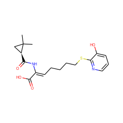 CC1(C)C[C@@H]1C(=O)N/C(=C\CCCCSc1ncccc1O)C(=O)O ZINC000026026312