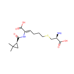 CC1(C)C[C@@H]1C(=O)N/C(=C\CCCSC[C@@H](N)C(=O)O)C(=O)O ZINC000026027586