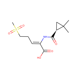 CC1(C)C[C@@H]1C(=O)N/C(=C\CCS(C)(=O)=O)C(=O)O ZINC000026021650