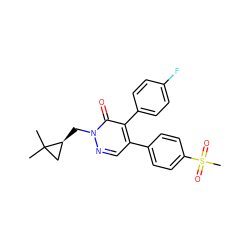 CC1(C)C[C@@H]1Cn1ncc(-c2ccc(S(C)(=O)=O)cc2)c(-c2ccc(F)cc2)c1=O ZINC000013487674