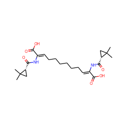 CC1(C)C[C@H]1C(=O)N/C(=C\CCCCCC/C=C(\NC(=O)[C@@H]1CC1(C)C)C(=O)O)C(=O)O ZINC000013883987