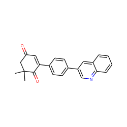 CC1(C)CC(=O)C=C(c2ccc(-c3cnc4ccccc4c3)cc2)C1=O ZINC000061921075