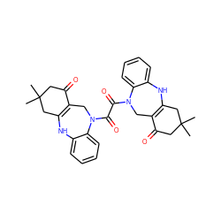 CC1(C)CC(=O)C2=C(C1)Nc1ccccc1N(C(=O)C(=O)N1CC3=C(CC(C)(C)CC3=O)Nc3ccccc31)C2 ZINC000095578208