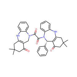 CC1(C)CC(=O)C2=C(C1)Nc1ccccc1N(C(=O)C(=O)N1c3ccccc3NC3=C(C(=O)CC(C)(C)C3)[C@@H]1c1ccccc1)C2 ZINC000095578655