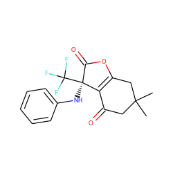 CC1(C)CC(=O)C2=C(C1)OC(=O)[C@]2(Nc1ccccc1)C(F)(F)F ZINC000002428220