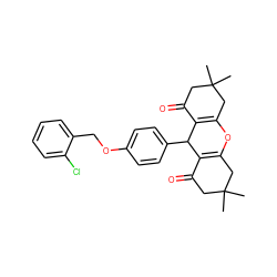 CC1(C)CC(=O)C2=C(C1)OC1=C(C(=O)CC(C)(C)C1)C2c1ccc(OCc2ccccc2Cl)cc1 ZINC000009553827