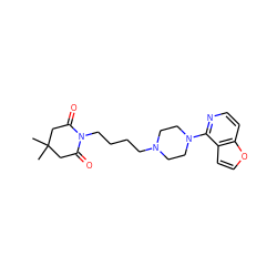 CC1(C)CC(=O)N(CCCCN2CCN(c3nccc4occc34)CC2)C(=O)C1 ZINC000034186870