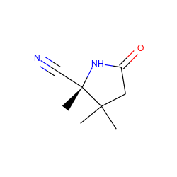 CC1(C)CC(=O)N[C@@]1(C)C#N ZINC000004023503