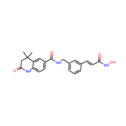 CC1(C)CC(=O)Nc2ccc(C(=O)NCc3cccc(/C=C/C(=O)NO)c3)cc21 ZINC000222904804