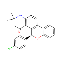 CC1(C)CC(=O)c2c(ccc3c2[C@H](c2ccc(Cl)cc2)Oc2ccccc2-3)N1 ZINC000013796842