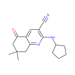 CC1(C)CC(=O)c2cc(C#N)c(NC3CCCC3)nc2C1 ZINC000028967437