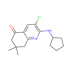 CC1(C)CC(=O)c2cc(Cl)c(NC3CCCC3)nc2C1 ZINC000028967879