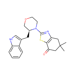 CC1(C)CC(=O)c2sc(N3CCOC[C@@H]3Cc3c[nH]c4ccccc34)nc2C1 ZINC000040918692