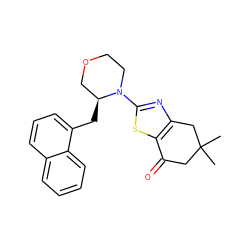 CC1(C)CC(=O)c2sc(N3CCOC[C@@H]3Cc3cccc4ccccc34)nc2C1 ZINC000040406162