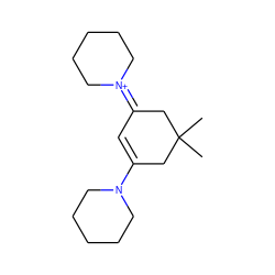 CC1(C)CC(N2CCCCC2)=CC(=[N+]2CCCCC2)C1 ZINC000049537583