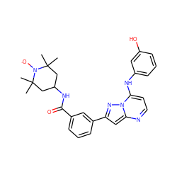 CC1(C)CC(NC(=O)c2cccc(-c3cc4nccc(Nc5cccc(O)c5)n4n3)c2)CC(C)(C)N1[O] ZINC000101499124