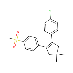 CC1(C)CC(c2ccc(Cl)cc2)=C(c2ccc(S(C)(=O)=O)cc2)C1 ZINC000013739717