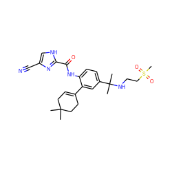 CC1(C)CC=C(c2cc(C(C)(C)NCCS(C)(=O)=O)ccc2NC(=O)c2nc(C#N)c[nH]2)CC1 ZINC000103290031