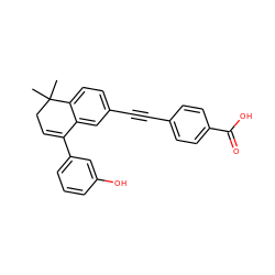 CC1(C)CC=C(c2cccc(O)c2)c2cc(C#Cc3ccc(C(=O)O)cc3)ccc21 ZINC000027645104