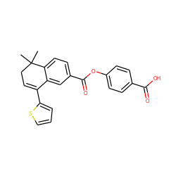 CC1(C)CC=C(c2cccs2)c2cc(C(=O)Oc3ccc(C(=O)O)cc3)ccc21 ZINC000013760600