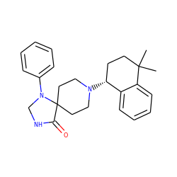 CC1(C)CC[C@@H](N2CCC3(CC2)C(=O)NCN3c2ccccc2)c2ccccc21 ZINC000028886254