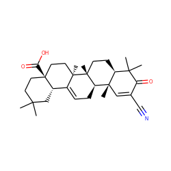CC1(C)CC[C@]2(C(=O)O)CC[C@]3(C)C(=CC[C@@H]4[C@@]5(C)C=C(C#N)C(=O)C(C)(C)[C@@H]5CC[C@]43C)[C@@H]2C1 ZINC000013558262