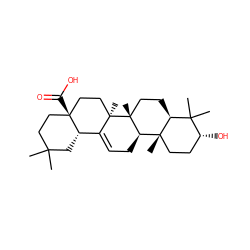 CC1(C)CC[C@]2(C(=O)O)CC[C@]3(C)C(=CC[C@@H]4[C@@]5(C)CC[C@@H](O)C(C)(C)[C@@H]5CC[C@]43C)[C@@H]2C1 ZINC000003881983
