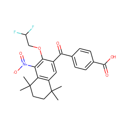 CC1(C)CCC(C)(C)c2c1cc(C(=O)c1ccc(C(=O)O)cc1)c(OCC(F)F)c2[N+](=O)[O-] ZINC000013979962